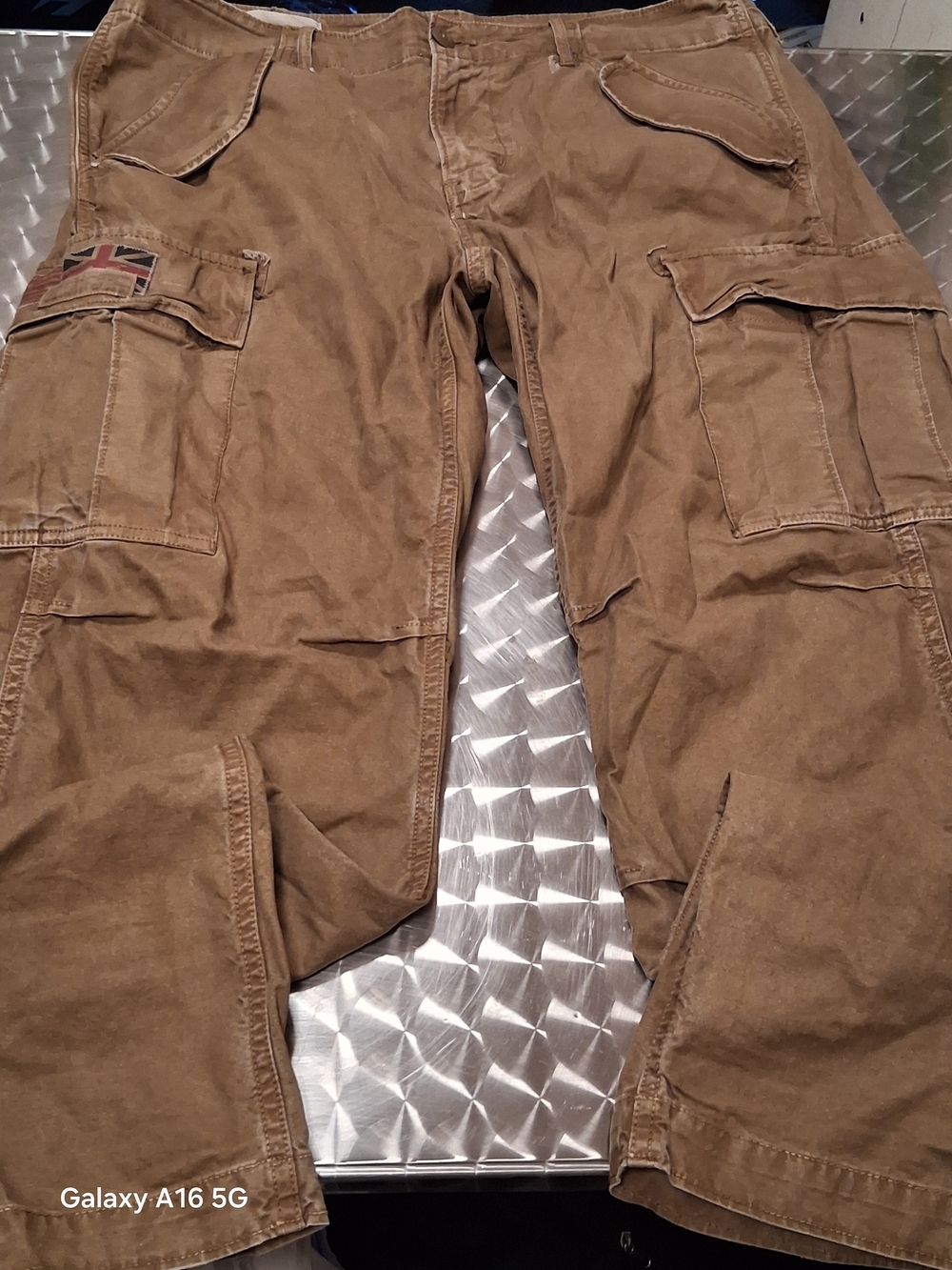 Polo by Ralph Lauren Tan Cargo Pants with Patch Detail